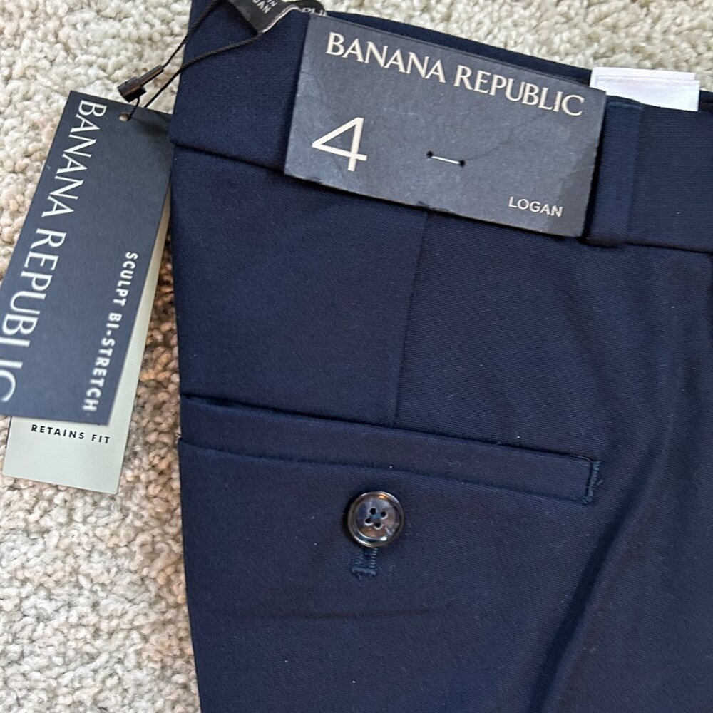 NWT BR washable Womens Logan Straight Leg Navy Pants (4)